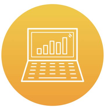 Online çubuk grafik izole vektör simgesi 