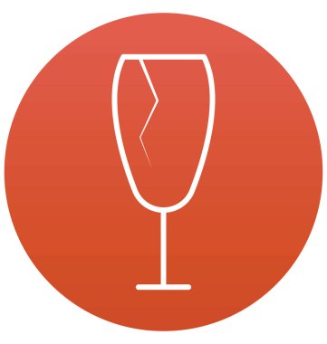 Kırılgan işareti izole vektör simgesi  