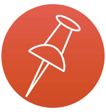 PIN izole vektör simgesi itmek  