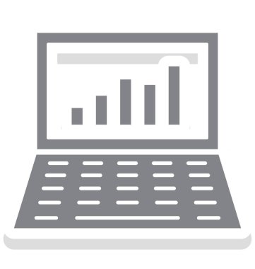 Online çubuk grafik izole vektör simgesi 