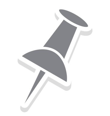 PIN izole vektör simgesi itmek  