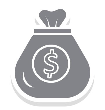 Doları çuval izole vektör simgesi  