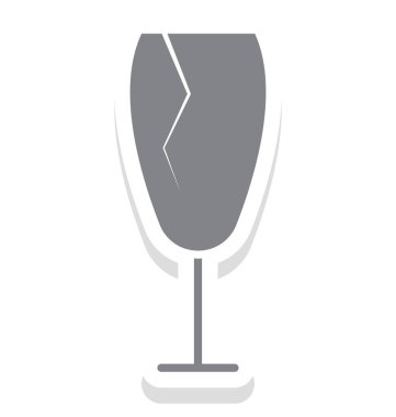 Kırılgan işareti izole vektör simgesi  