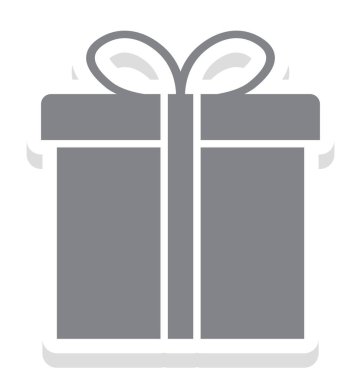 Hediye kutusu izole vektör simgesi  