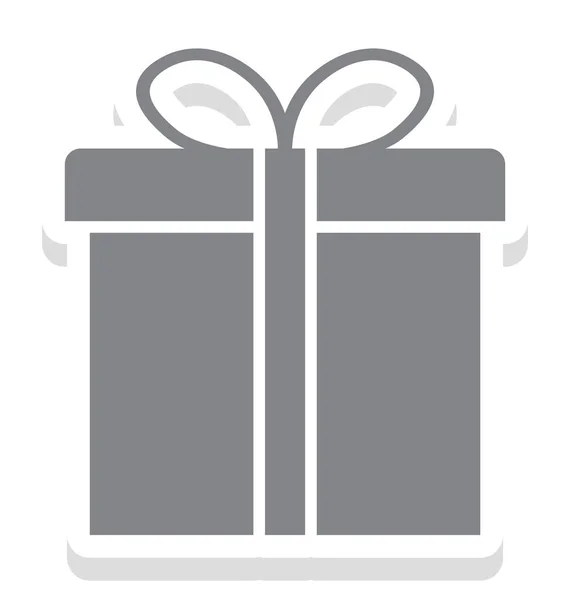 Caja Regalo Icono Vectorial Aislado — Vector de stock