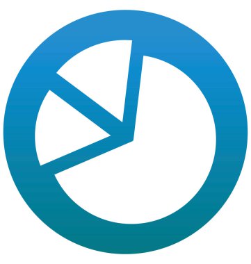 Çizgi ve dolgu simgesini ile pasta grafik izole vektör 