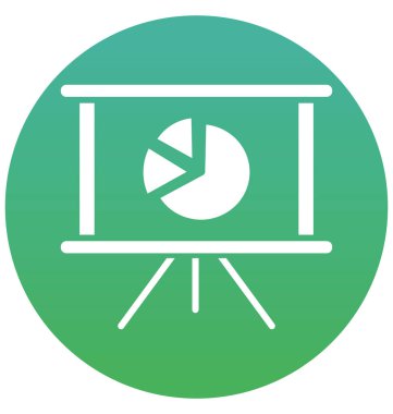 Çizgi ve dolgu simgesini ile pasta grafik izole vektör 