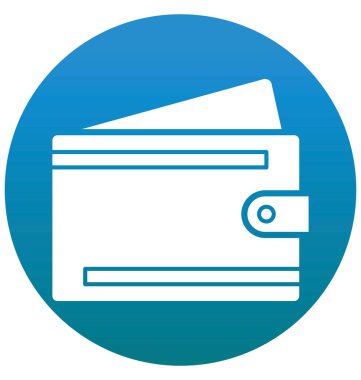 Çizgi ve dolgu simgesini ile cüzdan izole vektör 