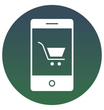 Çizgi ve dolgu simgesini ile izole vektör alışveriş online 