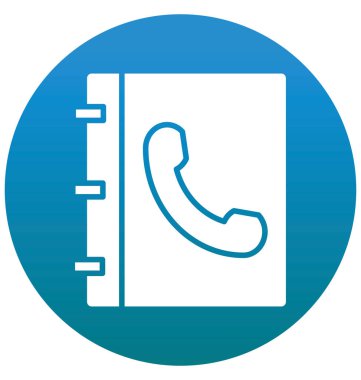 Çizgi ve dolgu simgesini ile telefon rehberinde izole vektör 
