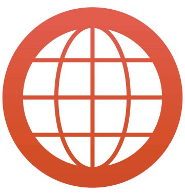 Çizgi ve dolgu simgesini ile izole vektör küre 