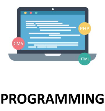 Programlama izole renk vektör çizim simgesi