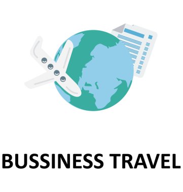 İş seyahat izole renk vektör çizim simgesi