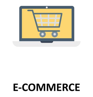 E ticaret izole renk vektör çizim simgesi