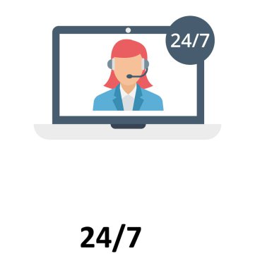 Tam hizmet izole renk vektör illüstrasyon simge