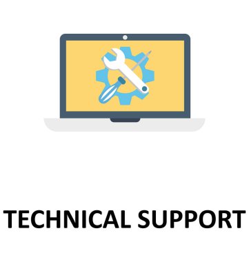 Teknik destek izole renk vektör çizim simgesi