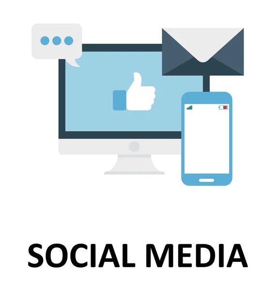 Sociale Media Geïsoleerd Kleur Vector Illustratie Icon — Stockvector