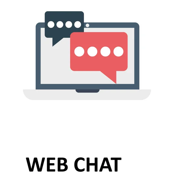 Web Chat Isoliert Farbvektor Illustration Symbol — Stockvektor