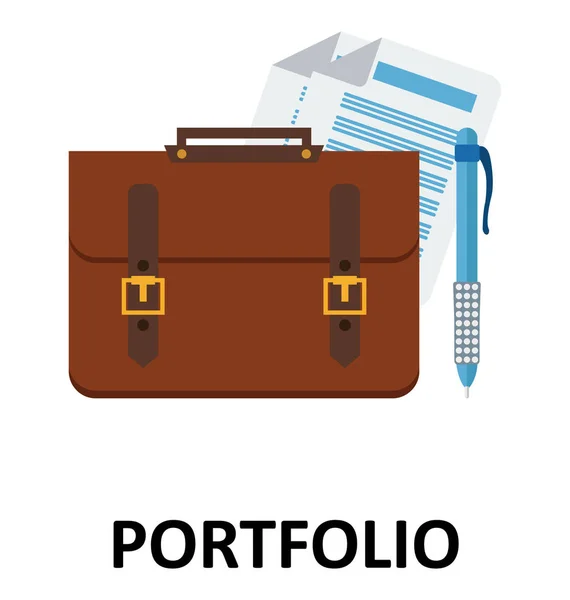 Portfolio Isolated Color Vector Illustration Icon — Stock Vector