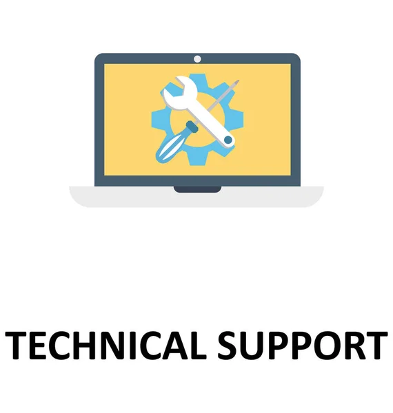 Teknisk Support Isolerade Färg Vektor Illustration Icon — Stock vektor