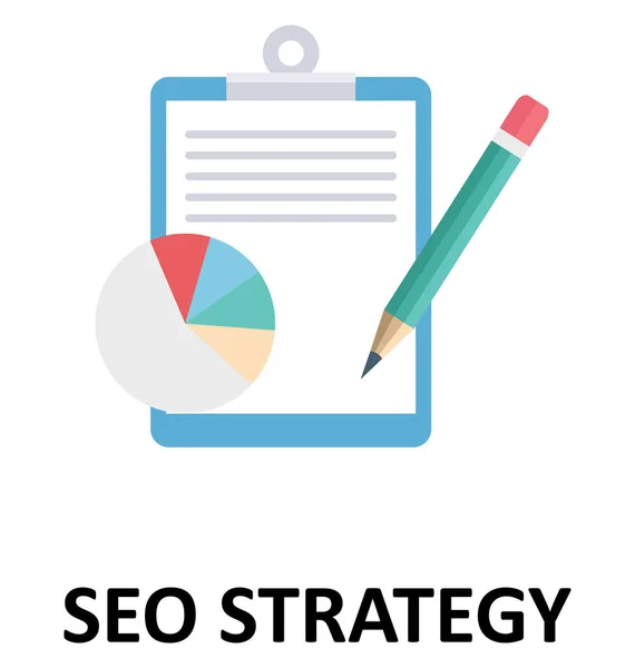 Seo Strategie Isoliert Farbvektor Illustration Symbol — Stockvektor