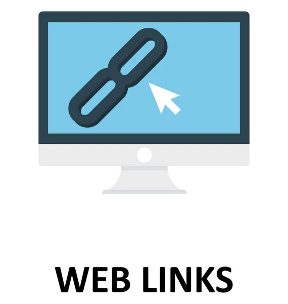 Web Links Ottimizzazione Isolato Colore Vettoriale Illustrazione Icona — Vettoriale Stock