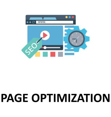 Sayfası optimizasyonu izole renk vektör illüstrasyon simge