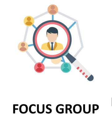 Odak grup izole renk vektör çizim simgesi