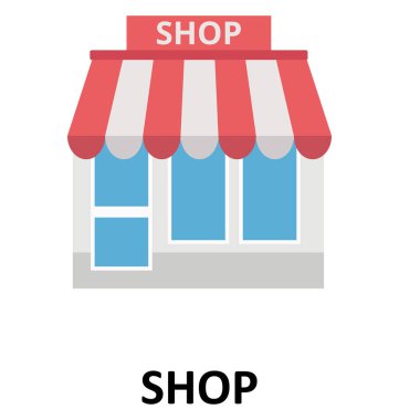 Dükkanı izole renk vektör çizim simgesi