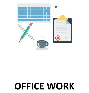 Office iş izole renk vektör çizim simgesi