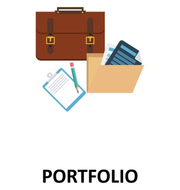 Portföy izole renk vektör çizim simgesi