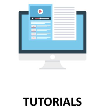 Öğreticiler izole renk vektör çizim simgesi