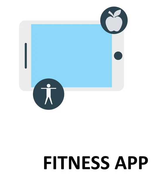 Fitness App Isolated Color Vector Illustration Icon — Stock Vector