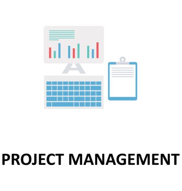 Proje Yönetimi izole renk vektör çizim simgesini