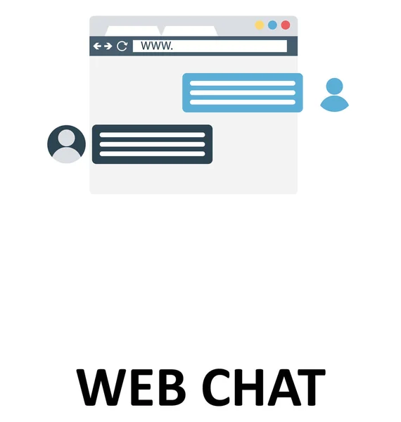 Icona Illustrazione Vettoriale Colori Isolata Chat Web — Vettoriale Stock