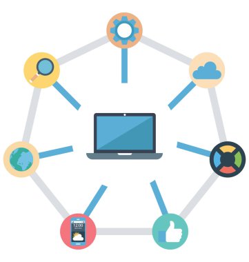 Ağ izole renk vektör çizim simgesi 