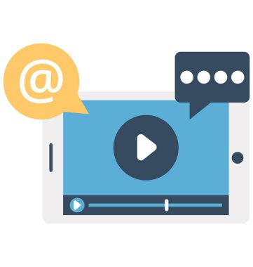 Dijital pazarlama izole renk vektör çizim simgesi