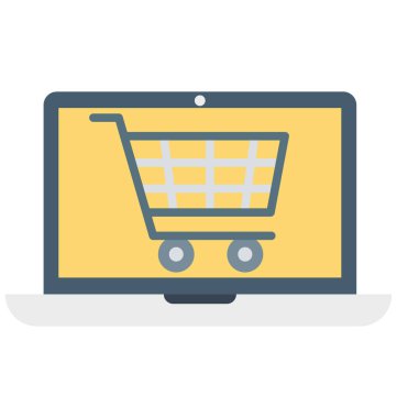 E ticaret izole renk vektör çizim simgesi