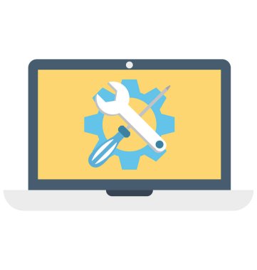 Teknik destek izole renk vektör çizim simgesi