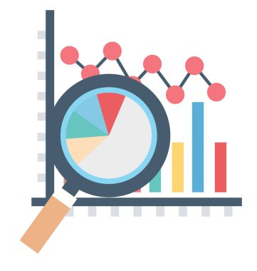 Analiz izole renk vektör çizim simgesi