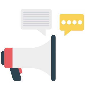 Duyuru izole renk vektör çizim simgesi