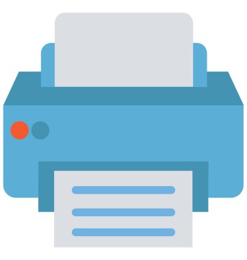 Yazıcı izole renk vektör çizim simgesi