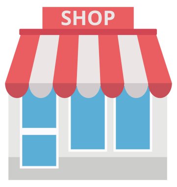 Dükkanı izole renk vektör çizim simgesi