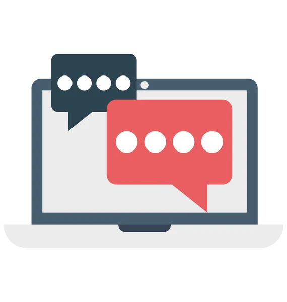 Web Chat Isoliert Farbvektor Illustration Symbol — Stockvektor