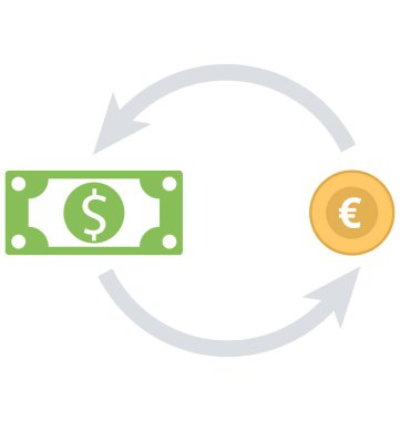 Para Satım izole renk vektör çizim simgesi