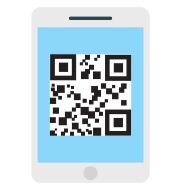 QR kod okuyucu izole renk vektör illüstrasyon simge