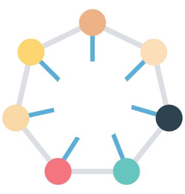 Ağ izole renk vektör çizim simgesi