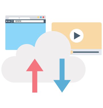 Cloud Computing izole renk vektör çizim simgesi