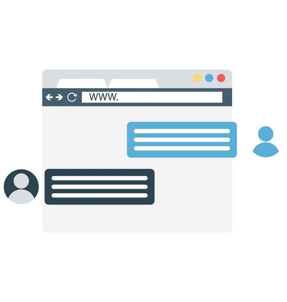 Icona Illustrazione Vettoriale Colori Isolata Chat Web — Vettoriale Stock