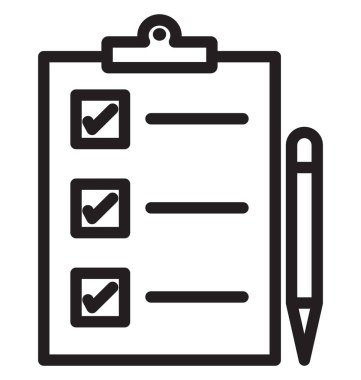 Kontrol listesi satır izole vektör simgesi kolayca değiştirilebilir ve düzenlenebilir 